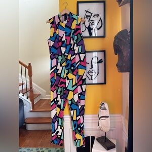 New York & CO Geometric-Print Jumpsuit - Magic Crepe Size XL NWOT